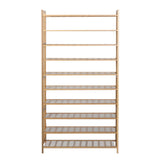 10-Tier Bamboo Shoe Rack Wooden Shelf Stand Storage Organizer