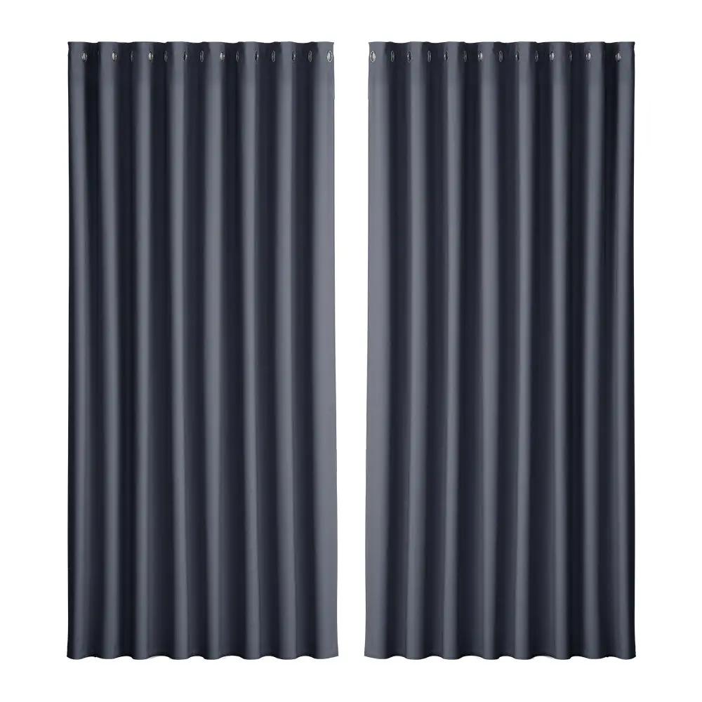 2X Blockout Curtains Eyelet 240x230cm Shine