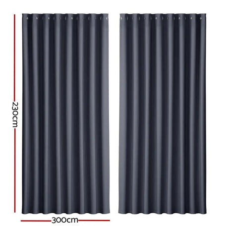 2X Blockout Curtains Eyelet 240x230cm Shine