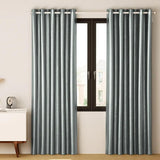 2 Panels Blockout Curtains Shine Eyelet Grey