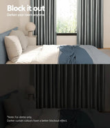 2X Blockout Curtains Eyelet grey Shine 240X230cm