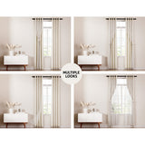 2X 132x242cm Blockout Sheer Curtains Beige