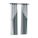 2X 132x274cm Blockout Sheer Curtains Light Grey