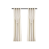 2X 132x304cm Blockout Sheer Curtains Beige