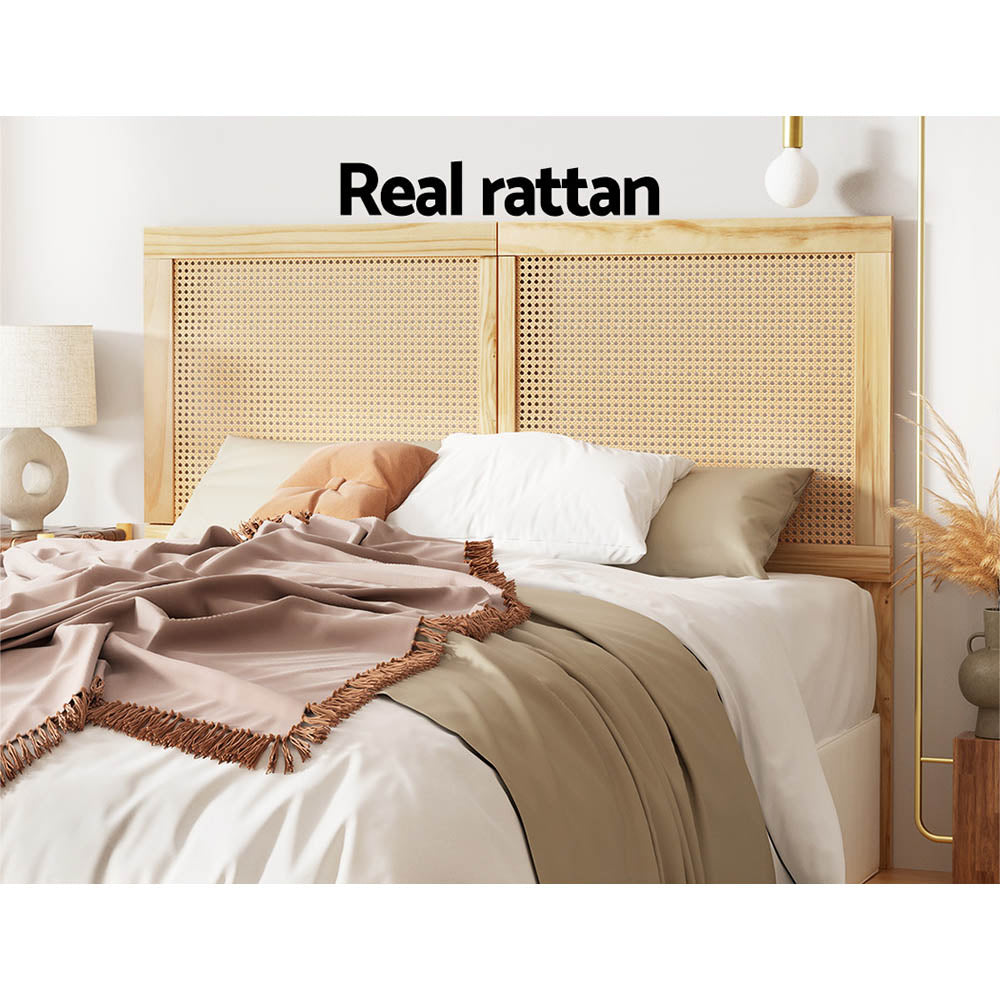 RIBO Rattan Double Bed Head