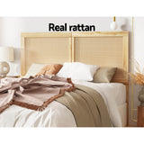 RIBO Rattan Queen Bed Head