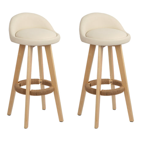 2x Bar Stools white Upholstered Chairs