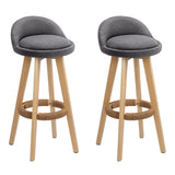 Set of 2 Counter Stools Wooden Grey