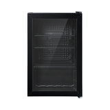 Devanti 70L Bar Fridge Glass Door w/Light Black