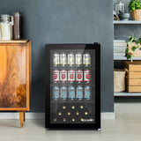 Devanti 70L Bar Fridge Glass Door w/Light Black