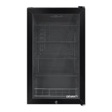 Devanti 98L Bar Fridge Glass Door w/Light Black