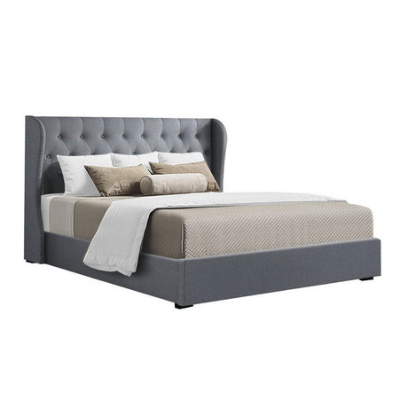 Grey Gas Lift Queen Bed Frame