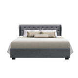 Grey Gas Lift Queen Bed Frame