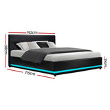 King Bed Frame - Lumi - LED Gas Lift