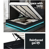 King Bed Frame - Lumi - LED Gas Lift