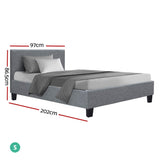 Neo Grey Single Bed Frame