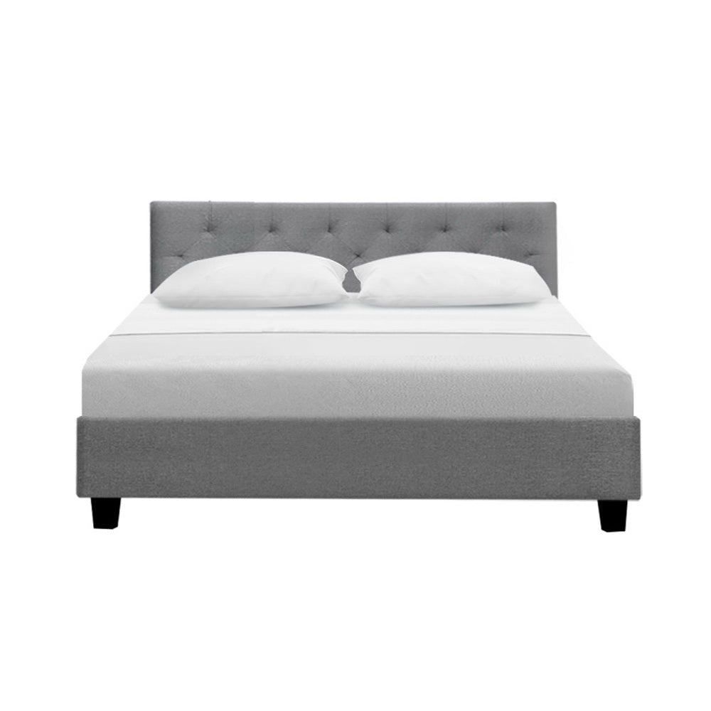 Bed Frame Double Size Gas Lift Grey VILA