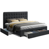 Avio Charcoal Bed Frame Double Size