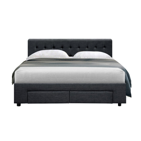 Avio Charcoal Bed Frame Double Size