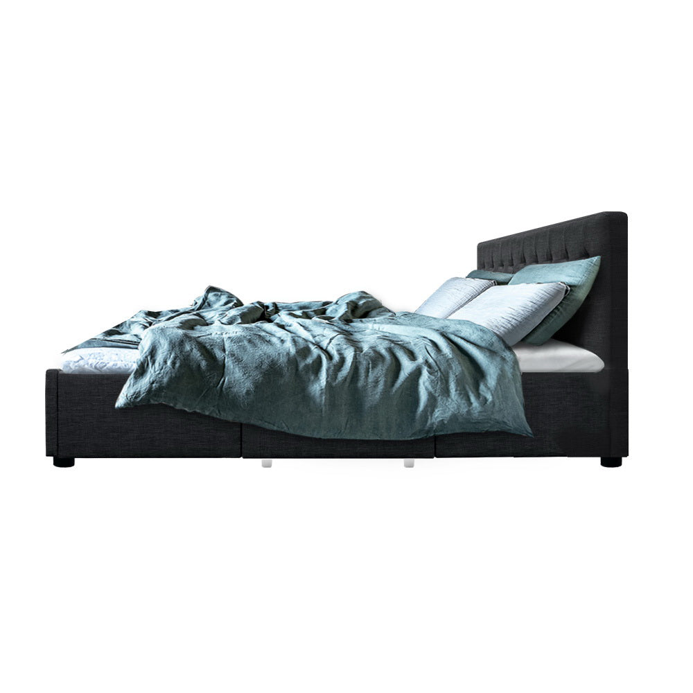 Avio Charcoal Bed Frame Double Size