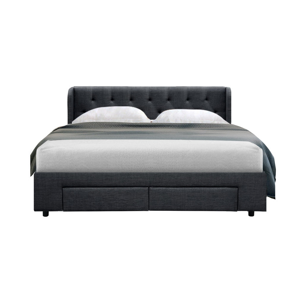 Mila Charcoal Bed Frame Queen Size