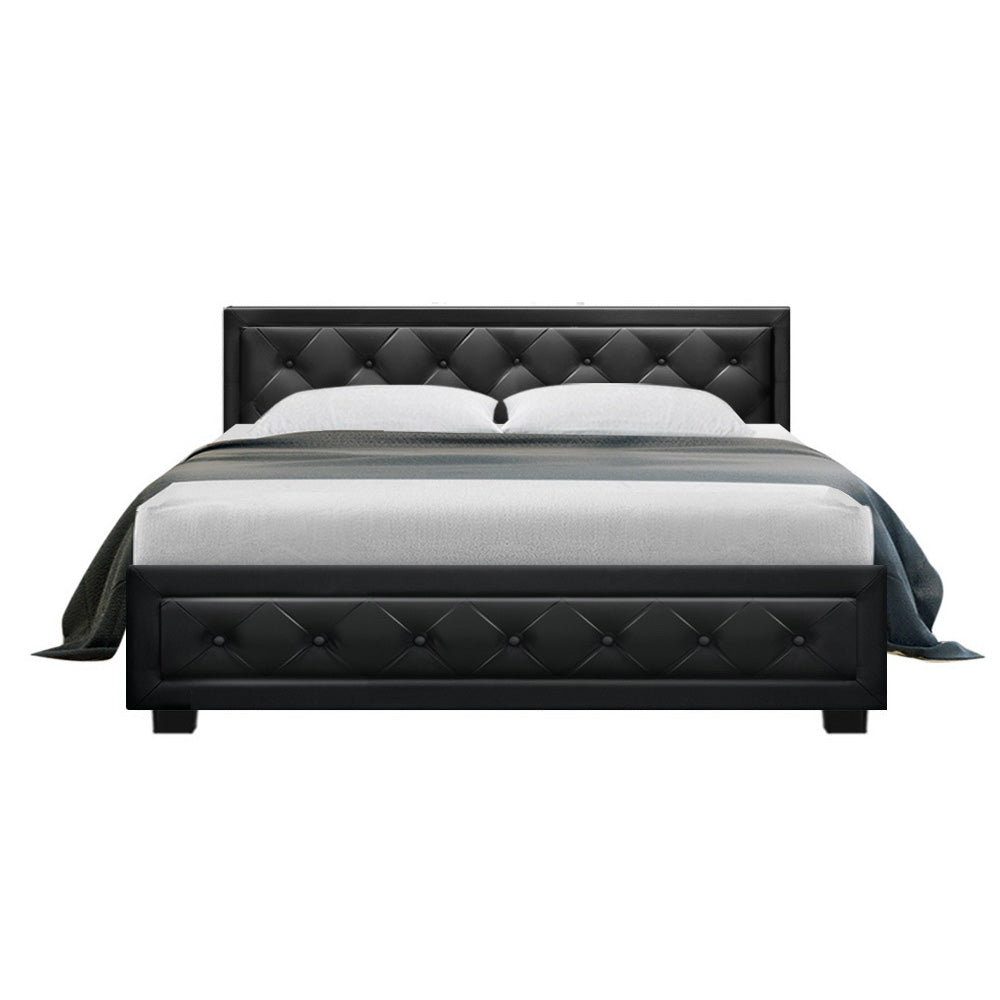 Tiyo Bed Frame Queen Size Gas Lift Base Black