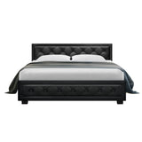 Tiyo Bed Frame Queen Size Gas Lift Base Black