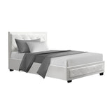 Tiyo White King Single Gas Lift Bed Frame