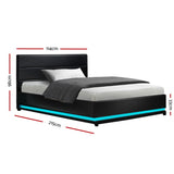 Lumi King Single LED Gas lift Bed Frame