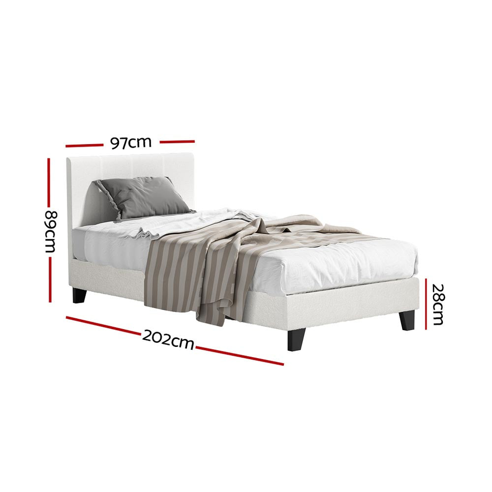 Neo White Single Bed Frame