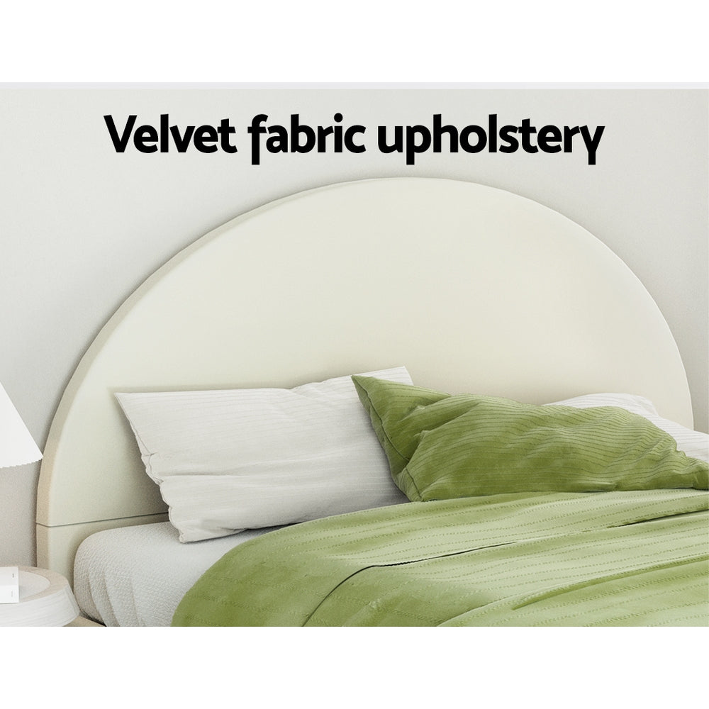ELLA Cream Velvet Bed Frame- King Size