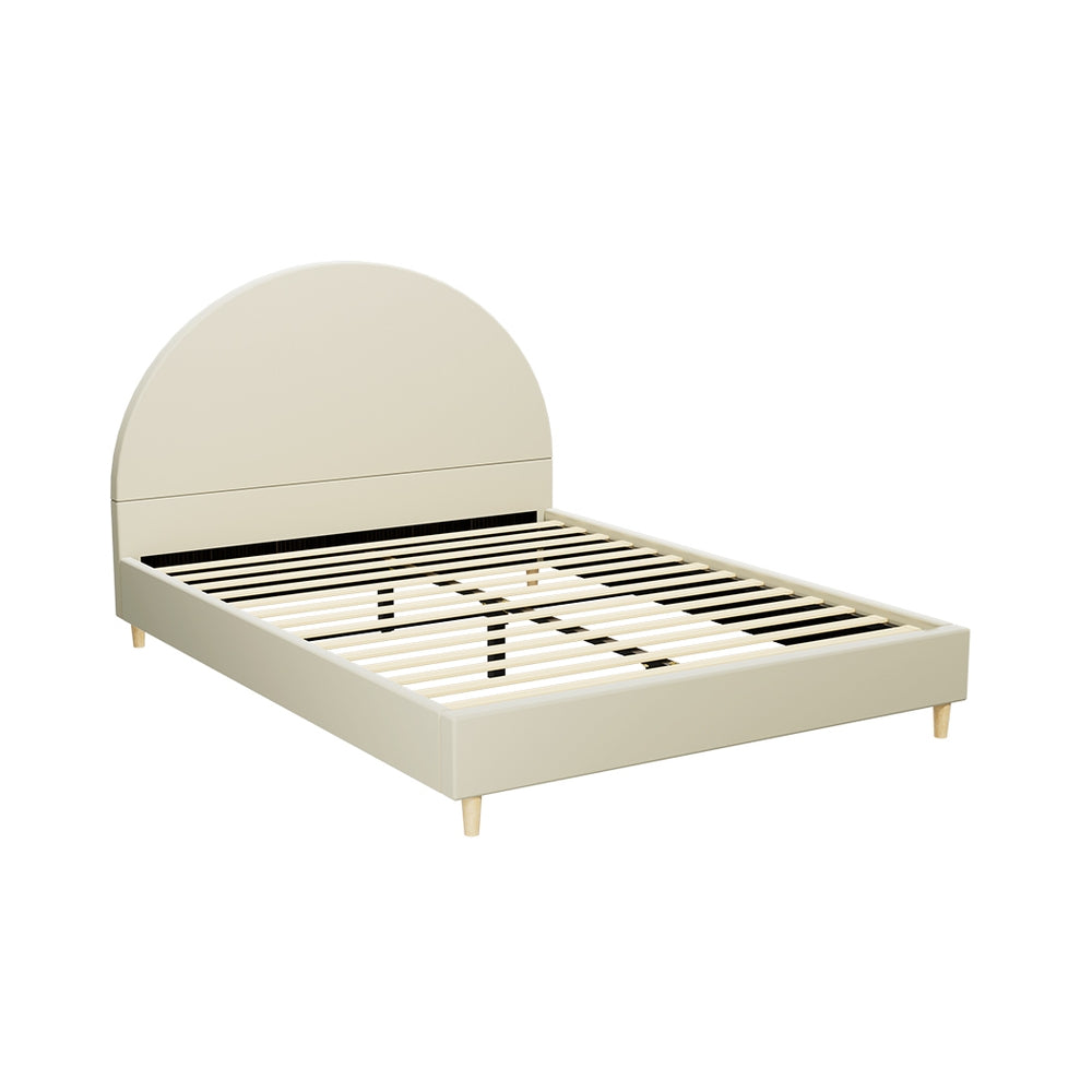 ELLA Velvet Cream Queen Bed Frame