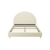 ELLA Velvet Cream Queen Bed Frame