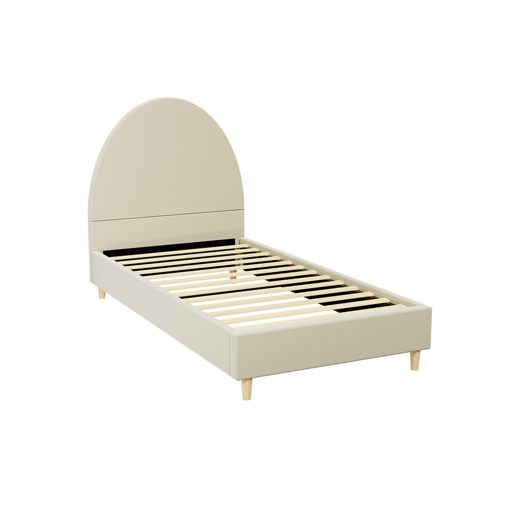 Ella Single Bed Frame Velvet Cream