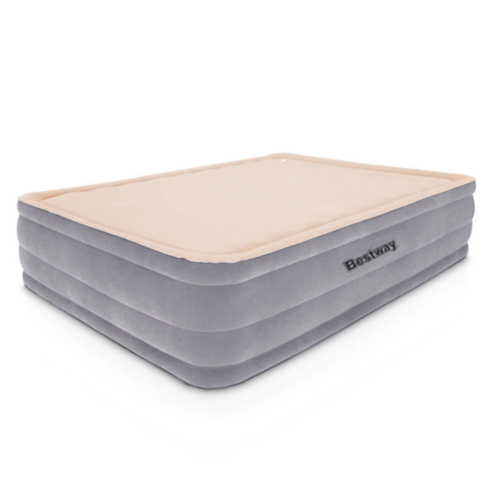 Bestway Air Mattress Queen Inflatable Bed 46cm Airbed Decorated Surface Grey