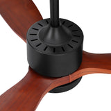 Devanti 52'' Ceiling Fan AC Motor 3 Blades w/Light - Dark Wood