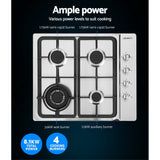 Devanti Gas Cooktop 60cm Stove Hob Silvir