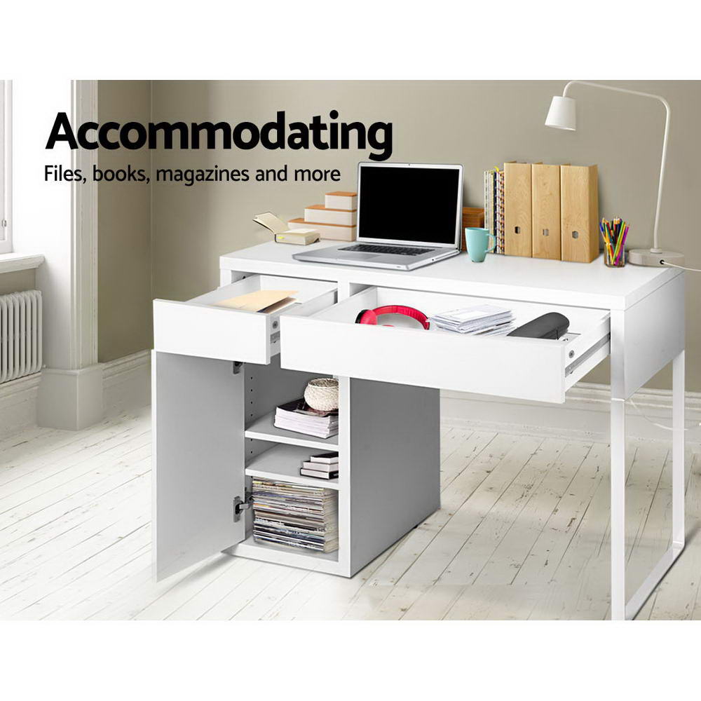 Accommodating White Computer Desk