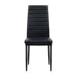 Dining Chairs PVC Leather Set 4 Chair Set Black