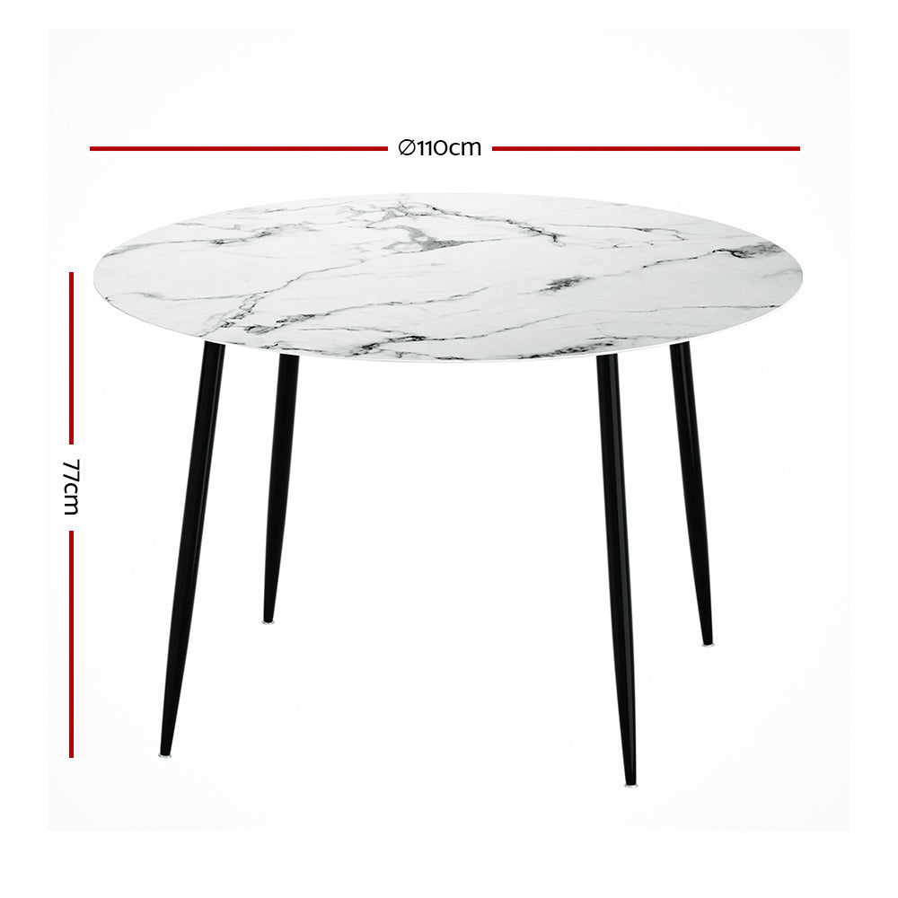 Marble Look Dining Table 110cm