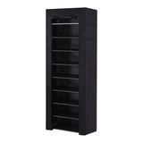 Shoe Rack 10-tier 27 Pairs Removable Cover Black