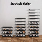 Shoe Rack 10-tier 27 Pairs Removable Cover Black