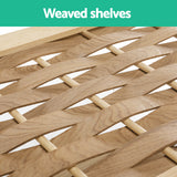 4 Weaved Shelves Timber Shoe Rack