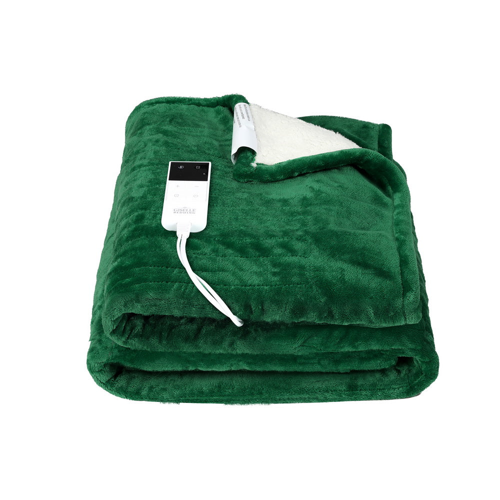 Giselle Electric Throw Heated Blanket Double Sided Green