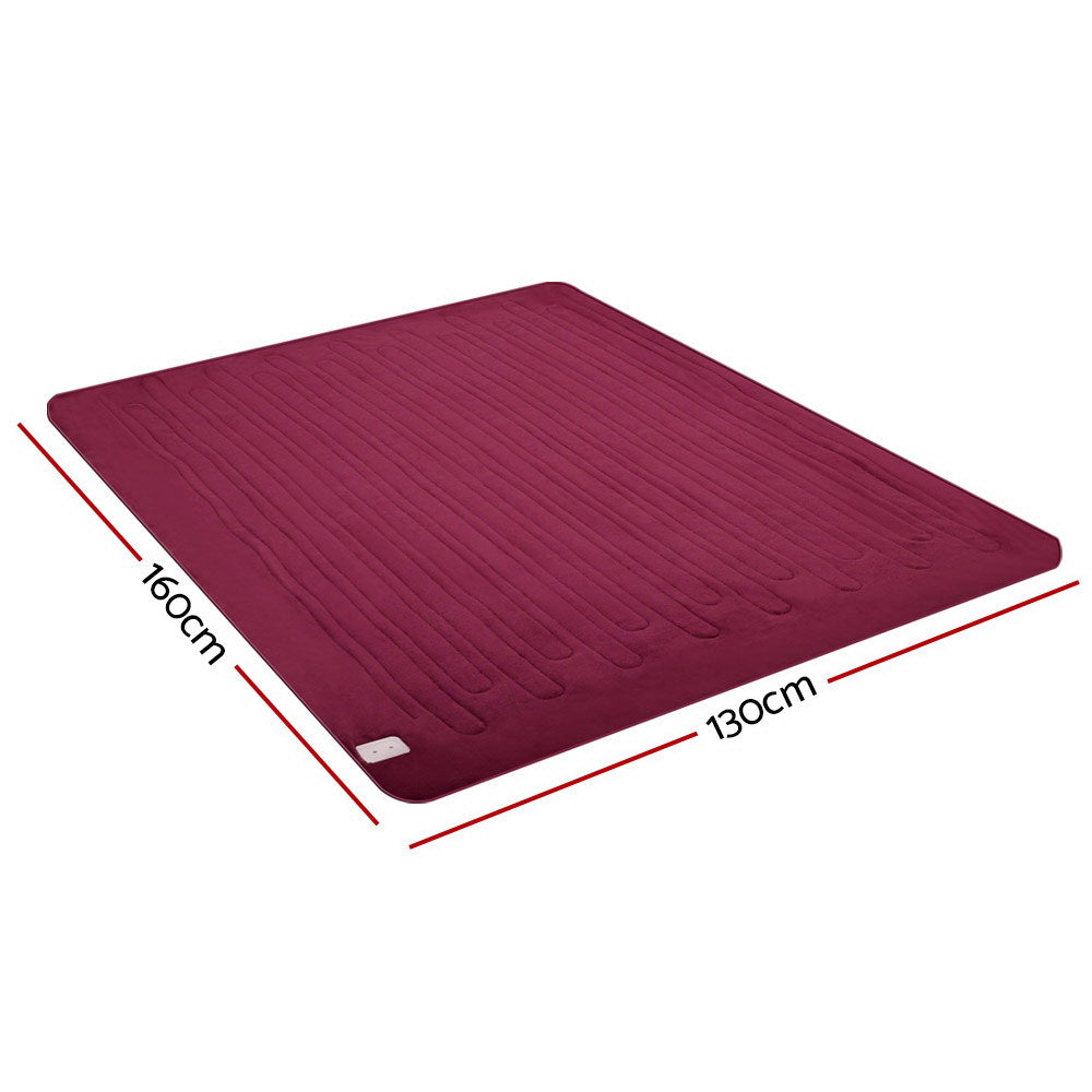 Giselle Electric Throw Heated Blanket Fleece Red