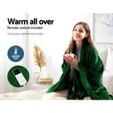 Giselle Electric Throw Heated Blanket Washable Snuggle Flannel Winter Green