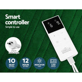 Giselle Electric Throw Heated Blanket Washable Snuggle Flannel Winter Green