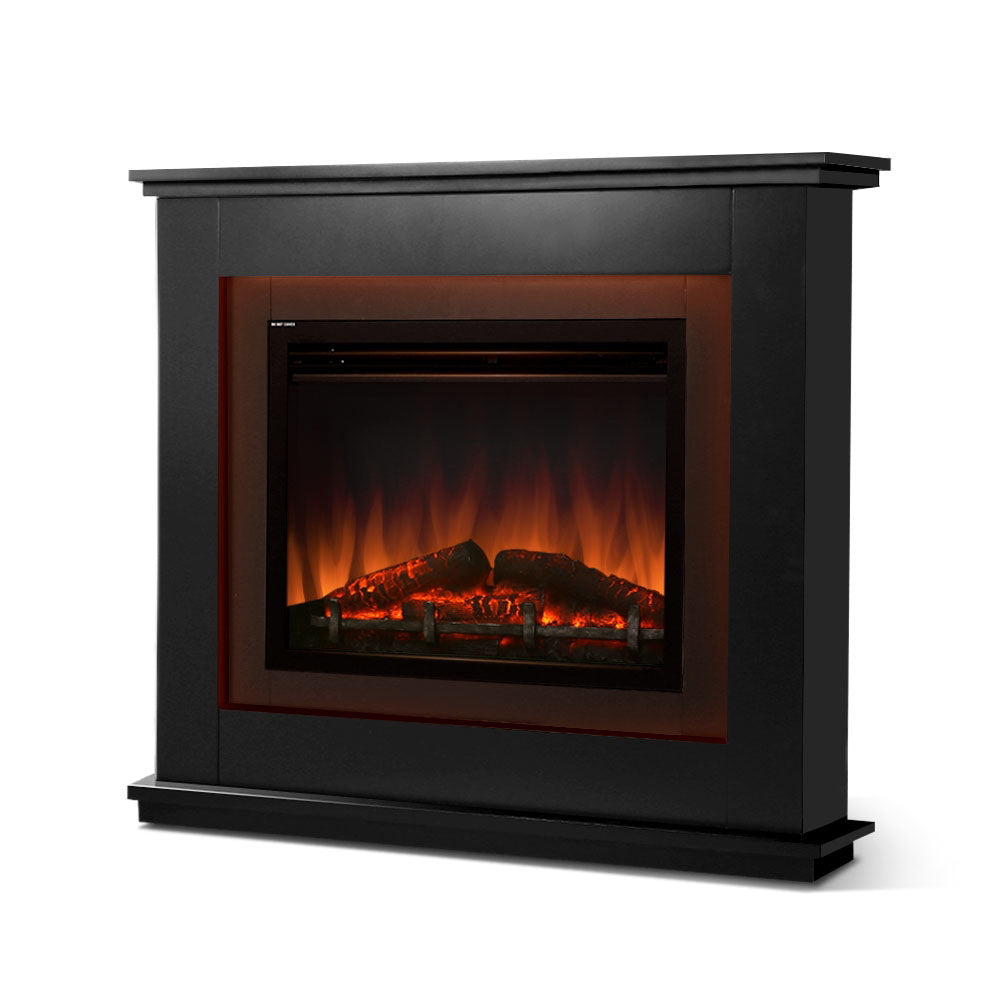 Electric Fireplace Fire Heater 2000W Black