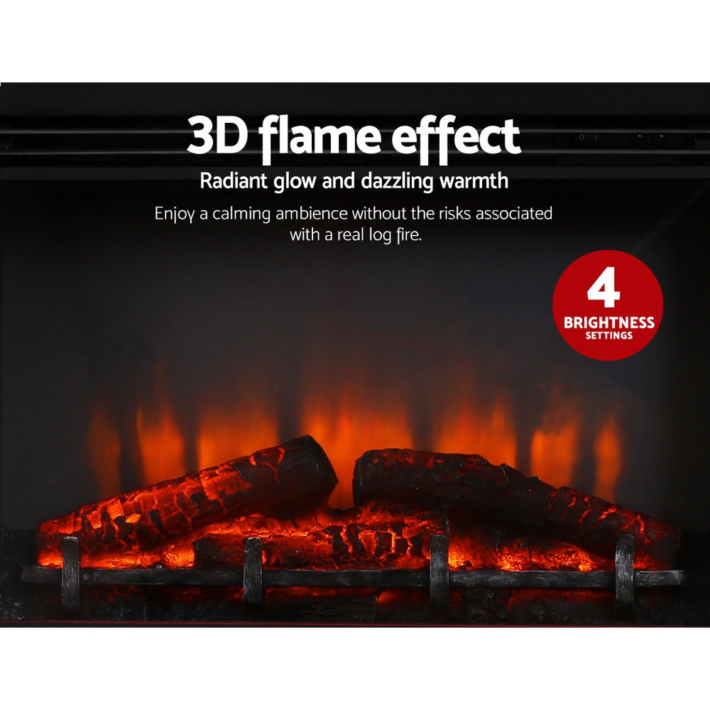 Electric Fireplace Fire Heater 2000W Black