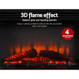 Electric Fireplace Fire Heater 2000W Black